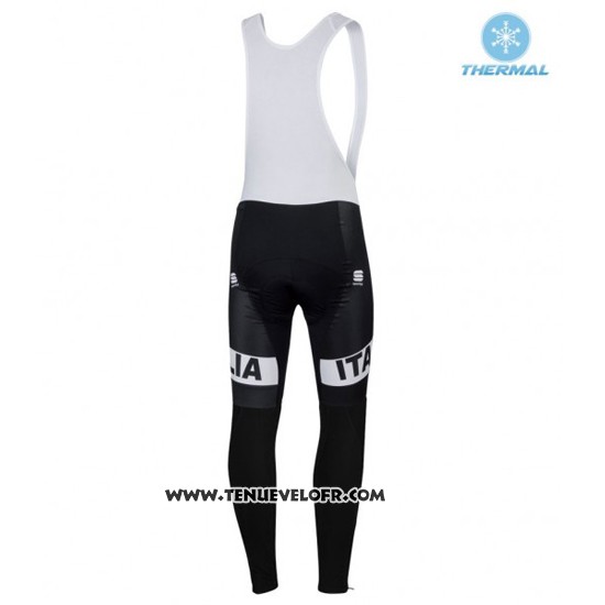 2016 Maillot Ciclismo IAM Blanc et Noir Manches Longues et Cuissard